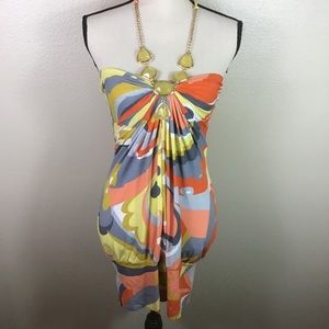 Sky Brand Fitted Mini Dress With Attached Necklace